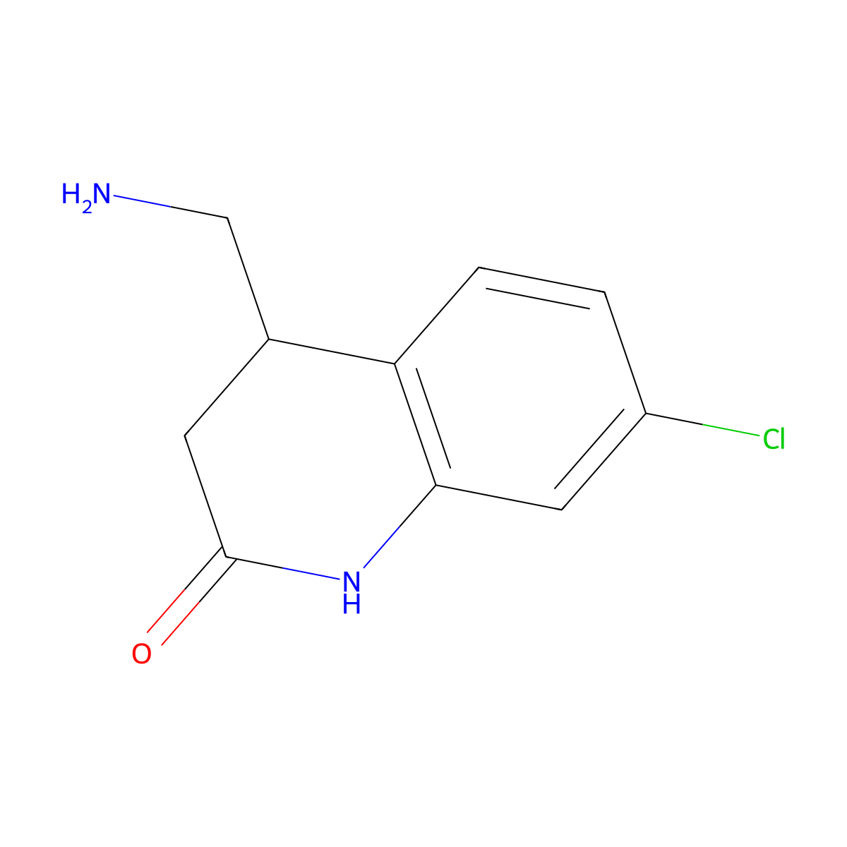 4-(Aminomethyl)-7-chloro-1,2,3,4-tetrahydroquinolin-2-one molecular structure, CAS 1267405-05-9