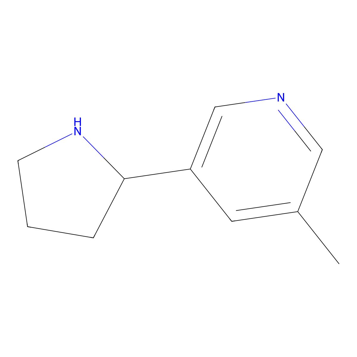 3-Methyl-5-(pyrrolidin-2-yl)pyridine molecular structure, CAS 126741-11-5