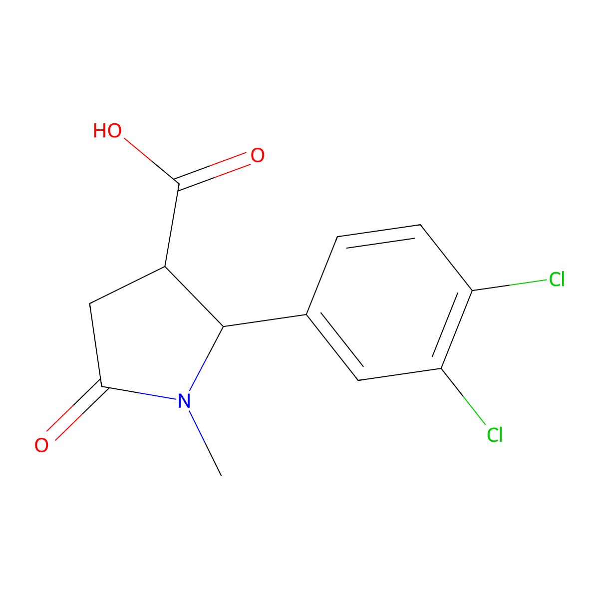 2-(3,4-Dichlorophenyl)-1-methyl-5-oxopyrrolidine-3-carboxylic acid molecular structure, CAS 1267413-08-0