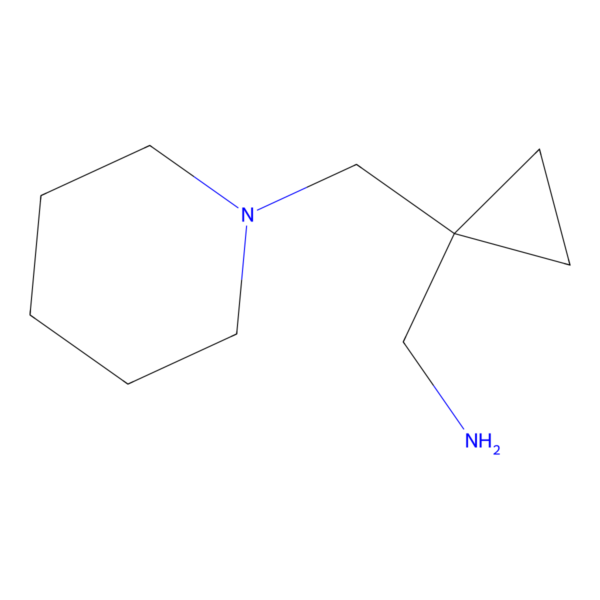(1-(Piperidin-1-ylmethyl)cyclopropyl)methanamine molecular structure, CAS 1267417-05-9