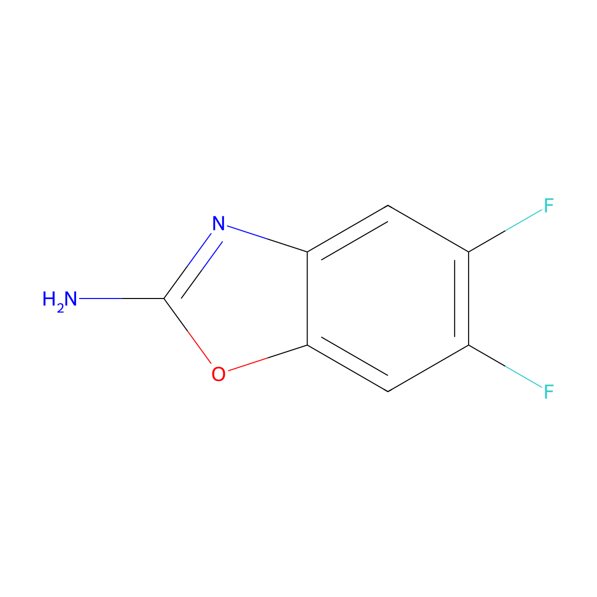 5,6-Difluoro-1,3-benzoxazol-2-amine molecular structure, CAS 1267419-78-2