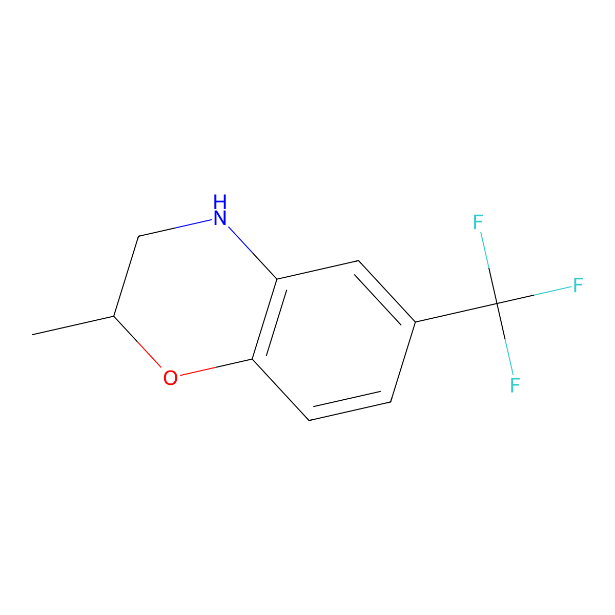 2-methyl-6-(trifluoromethyl)-3,4-dihydro-2H-benzo(b)(1,4)oxazine molecular structure, CAS 1267424-77-0