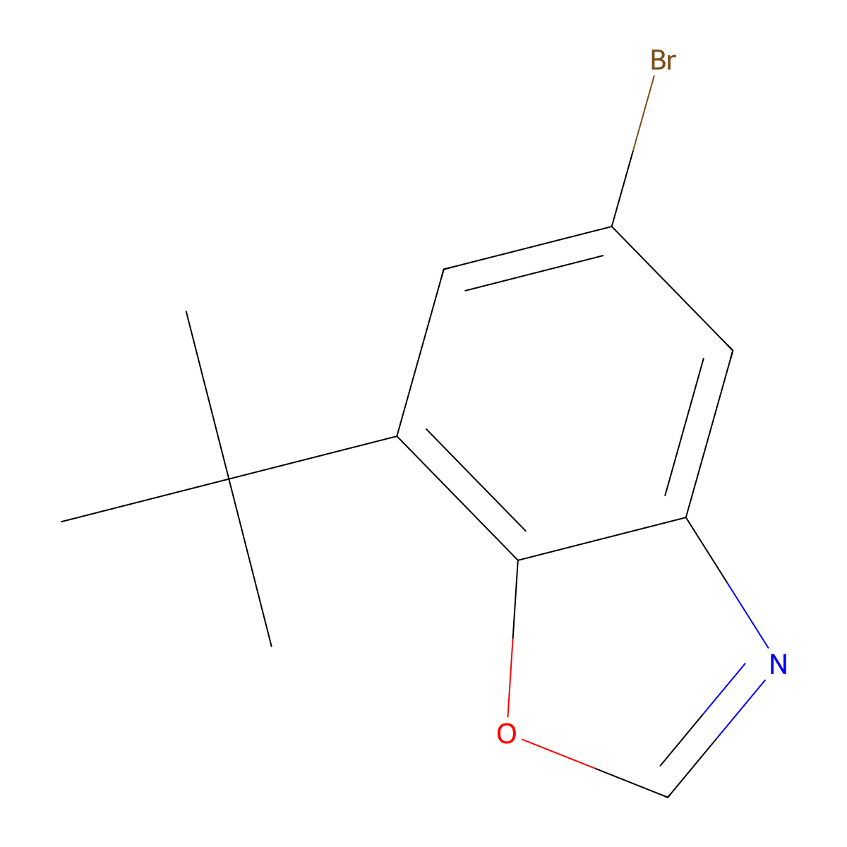 5-Bromo-7-tert-butyl-1,3-benzoxazole molecular structure, CAS 1267425-37-5
