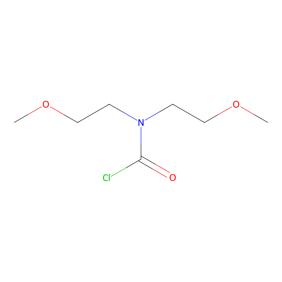 N,N-bis(2-methoxyethyl)carbamoyl chloride molecular structure, CAS 1267436-01-0