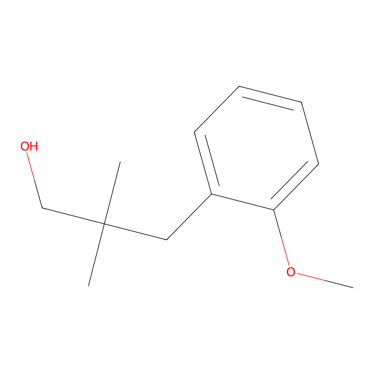 3-(2-Methoxyphenyl)-2,2-dimethylpropan-1-ol molecular structure, CAS 1267436-26-9