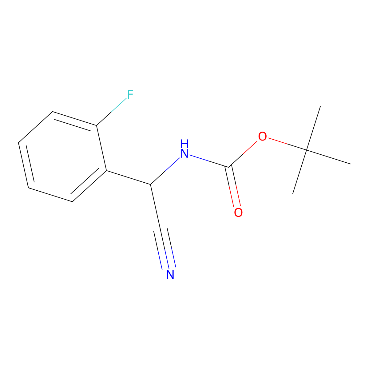 tert-butyl N-[cyano(2-fluorophenyl)methyl]carbamate molecular structure, CAS 1267438-43-6