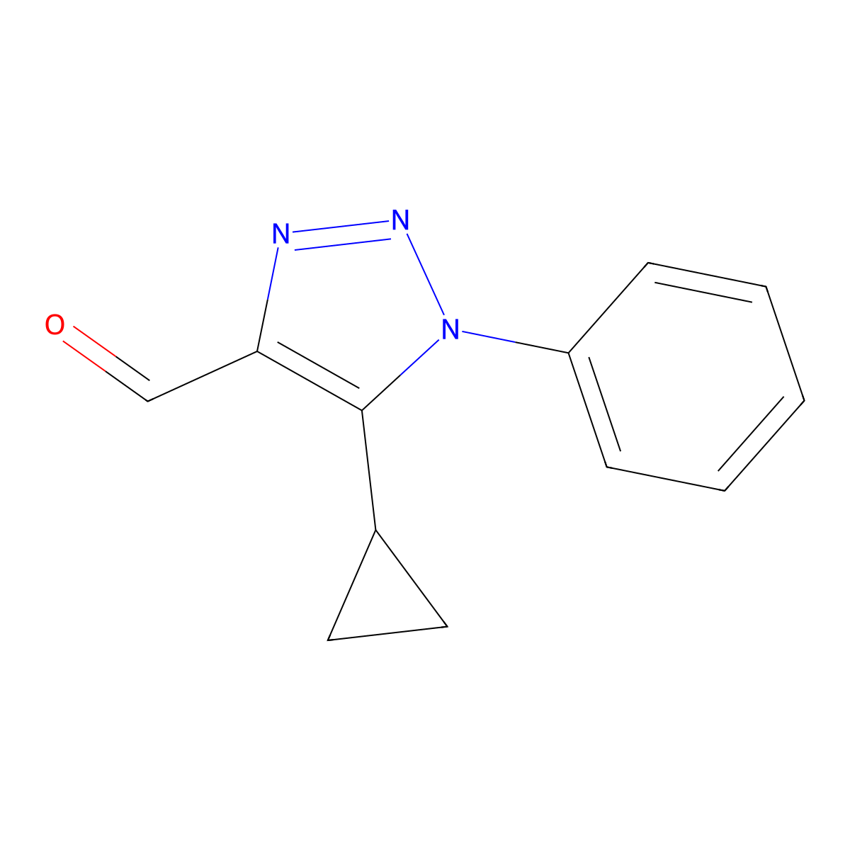 5-cyclopropyl-1-phenyl-1H-1,2,3-triazole-4-carbaldehyde molecular structure, CAS 1267438-94-7