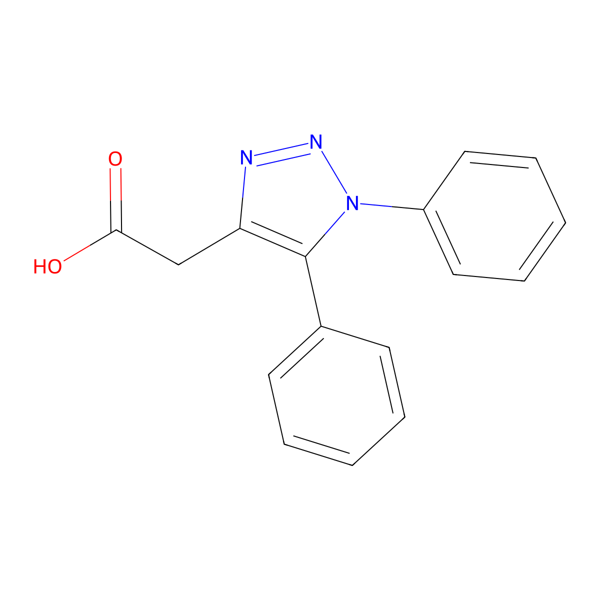 2-(1,5-Diphenyl-1H-1,2,3-triazol-4-yl)acetic acid molecular structure, CAS 1267439-54-2