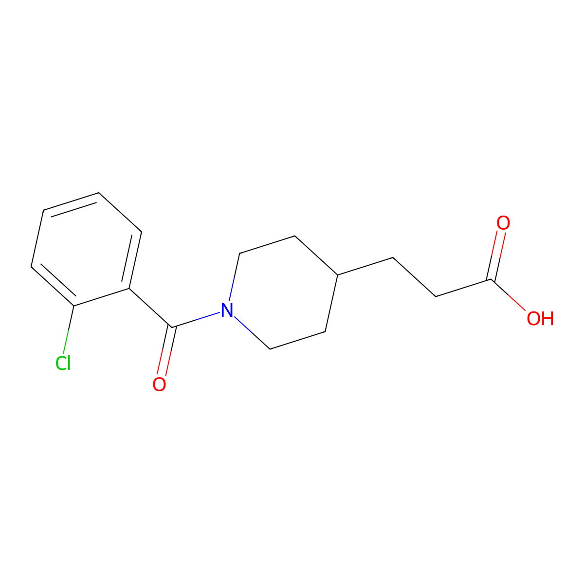 3-[1-(2-Chlorobenzoyl)piperidin-4-yl]propanoic acid molecular structure, CAS 1267439-67-7