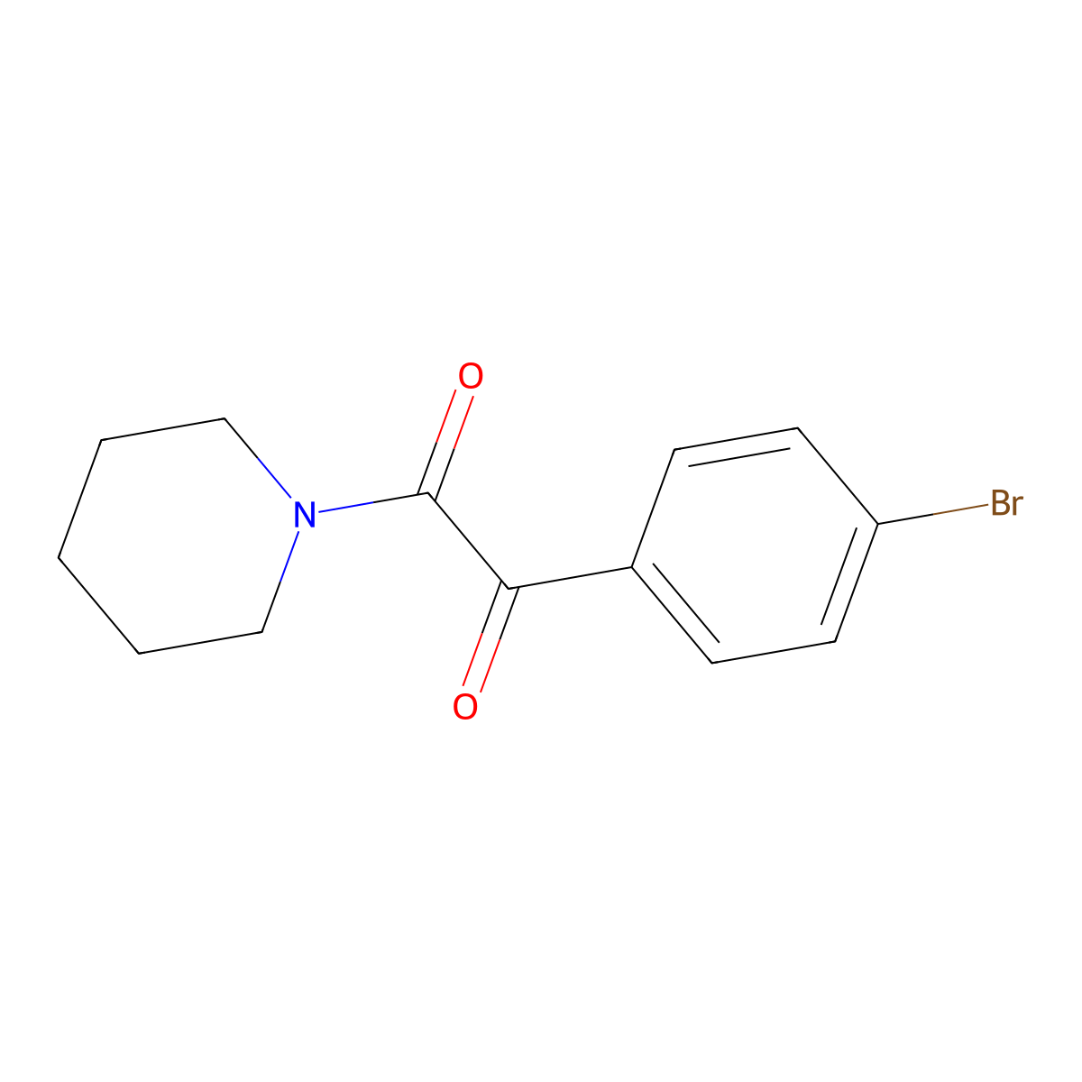 1-(4-Bromophenyl)-2-(piperidin-1-YL)ethane-1,2-dione molecular structure, CAS 1267440-90-3