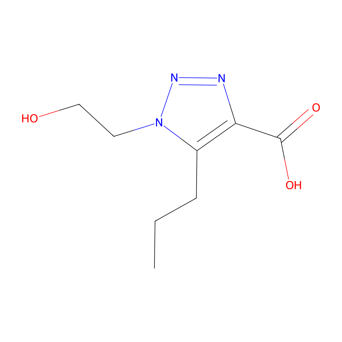 1-(2-Hydroxyethyl)-5-propyl-1h-1,2,3-triazole-4-carboxylic acid molecular structure, CAS 1267442-04-5