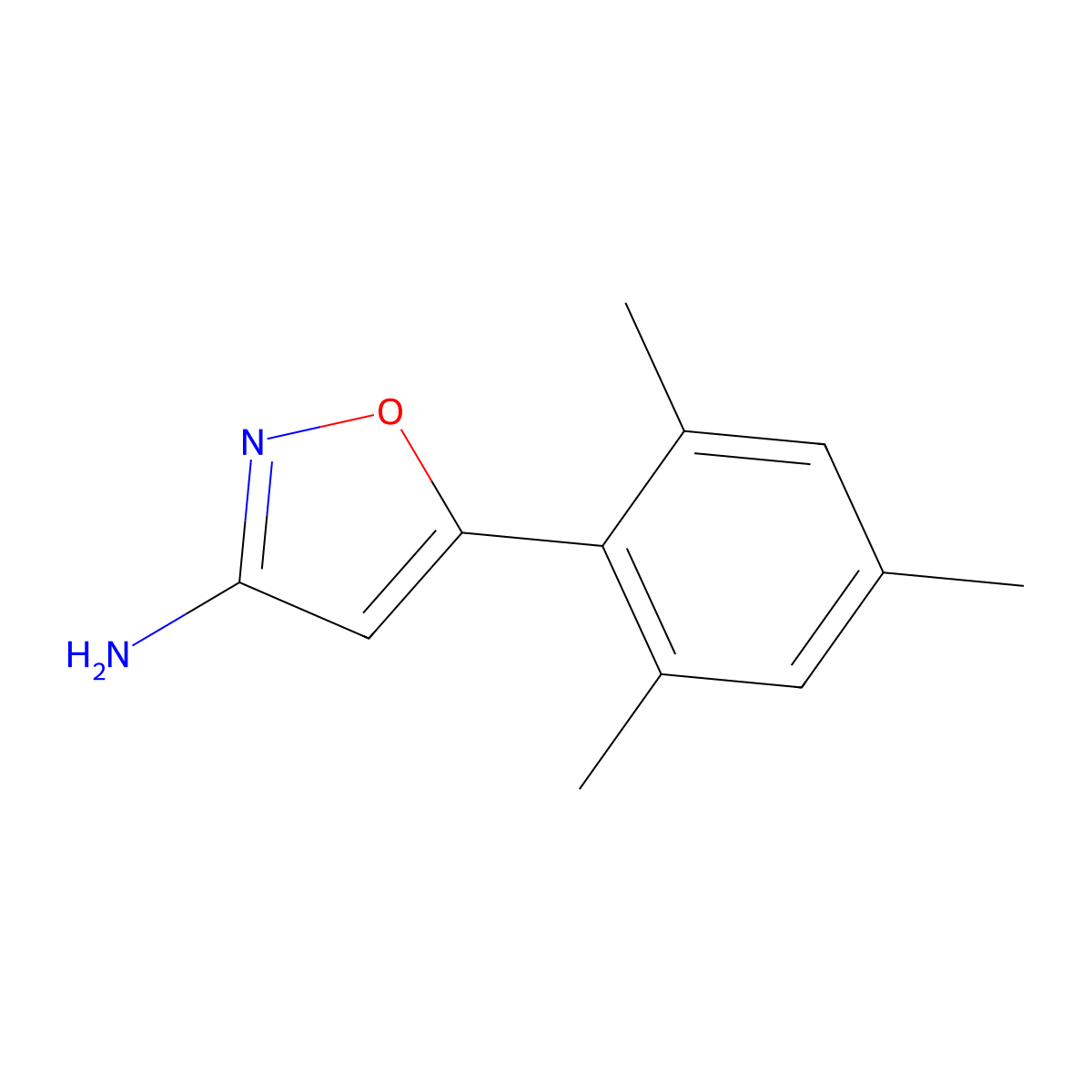 5-Mesitylisoxazol-3-amine molecular structure, CAS 1267442-98-7