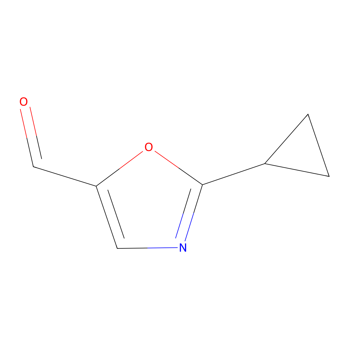 2-Cyclopropyl-1,3-oxazole-5-carbaldehyde molecular structure, CAS 1267443-15-1