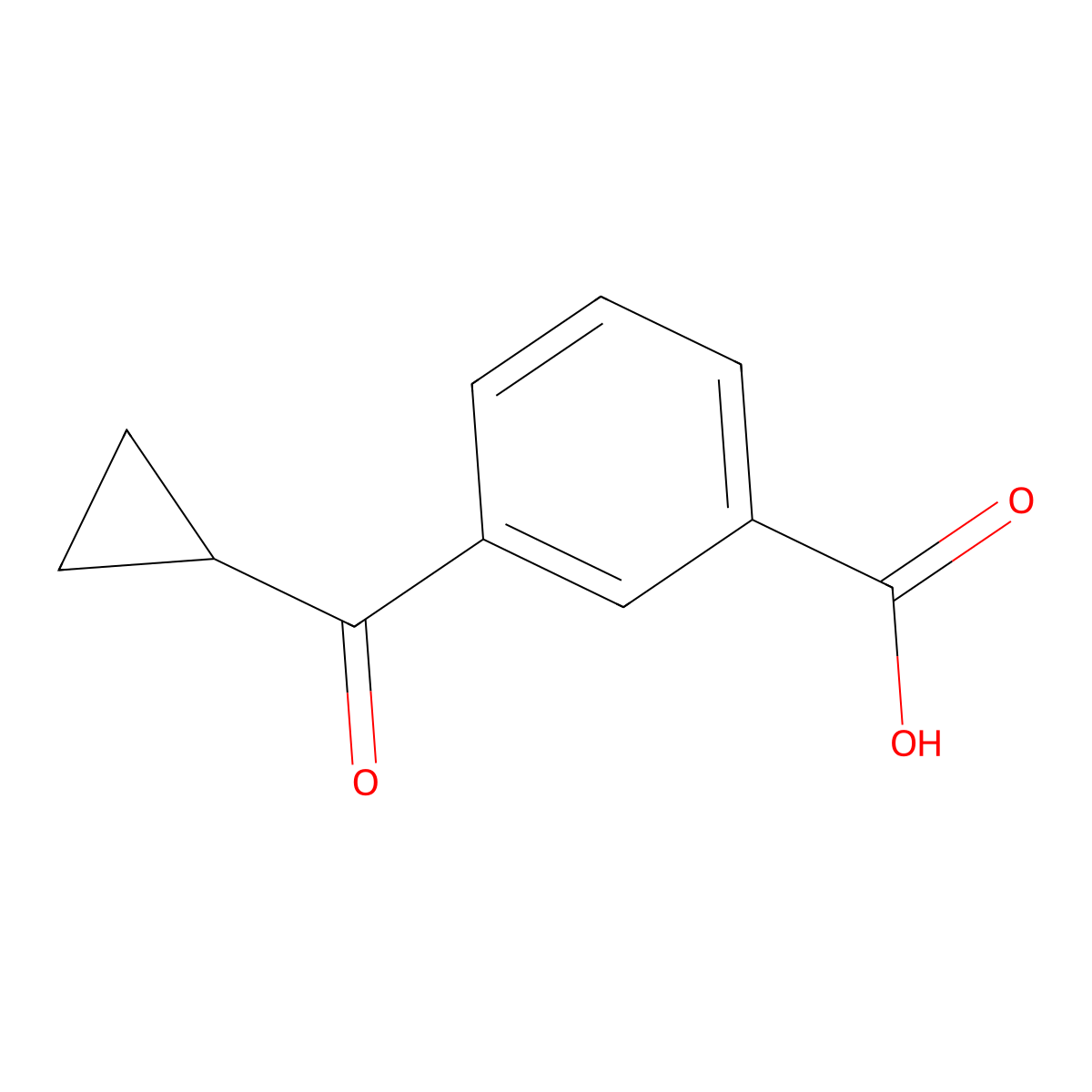 3-Cyclopropanecarbonylbenzoic acid molecular structure, CAS 1267443-61-7