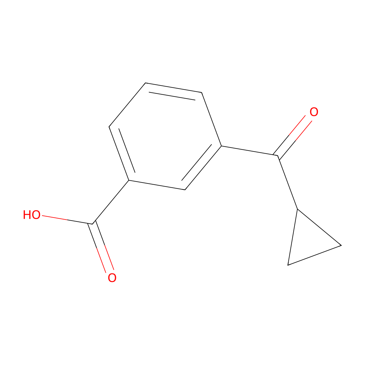 3-Cyclopropanecarbonylbenzoic acid molecular structure, CAS 1267443-61-7