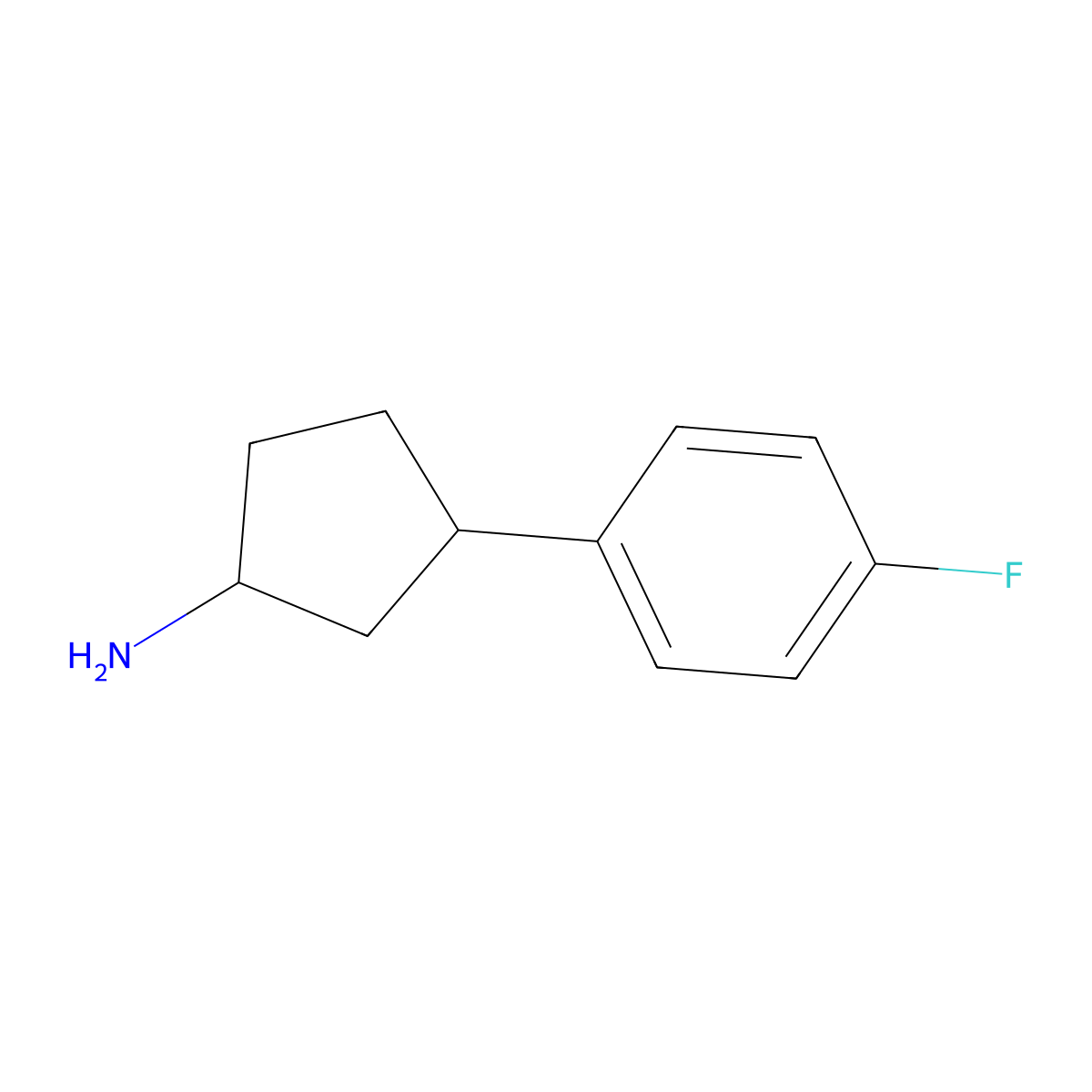3-(4-Fluorophenyl)cyclopentan-1-amine molecular structure, CAS 1267444-55-2