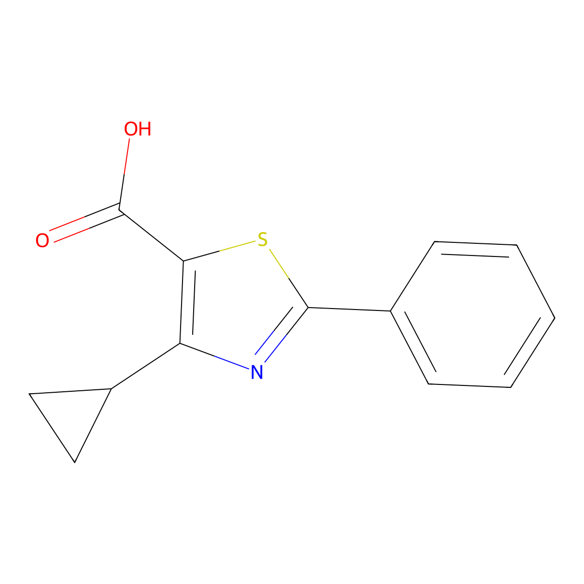 4-Cyclopropyl-2-phenylthiazole-5-carboxylic acid molecular structure, CAS 1267447-64-2