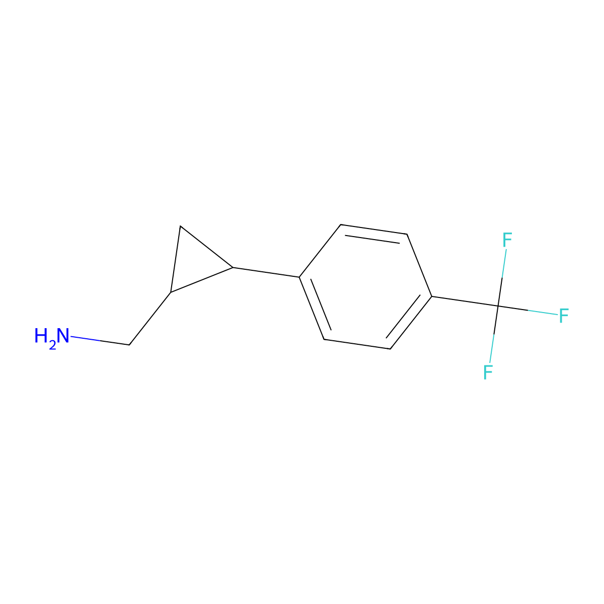 {2-[4-(Trifluoromethyl)phenyl]cyclopropyl}methylamine molecular structure, CAS 1267449-56-8