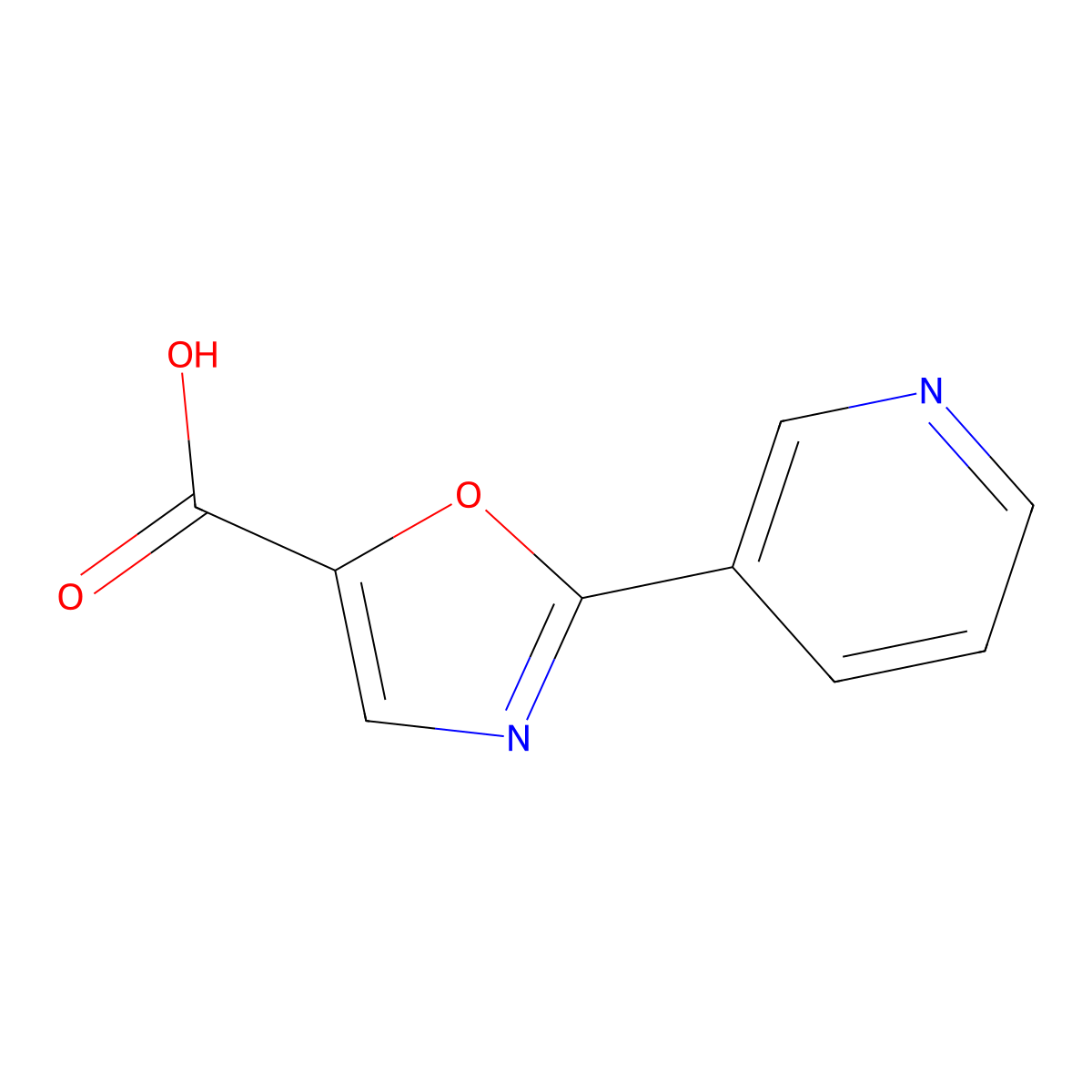 2-(Pyridin-3-yl)-1,3-oxazole-5-carboxylic acid molecular structure, CAS 1267456-45-0