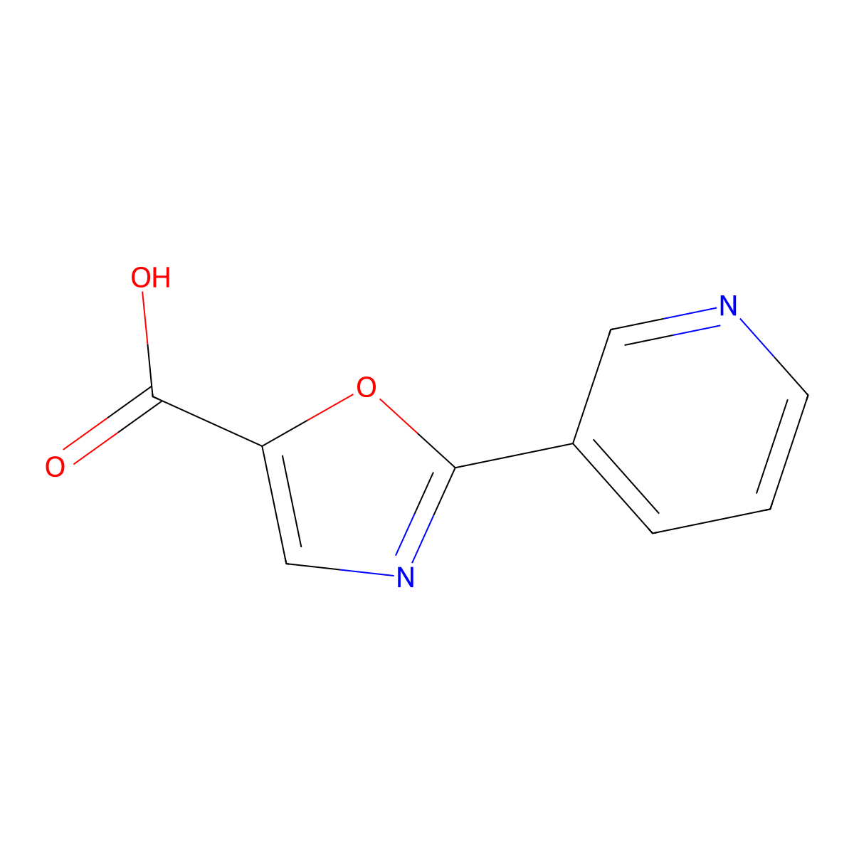 2-(Pyridin-3-yl)-1,3-oxazole-5-carboxylic acid molecular structure, CAS 1267456-45-0