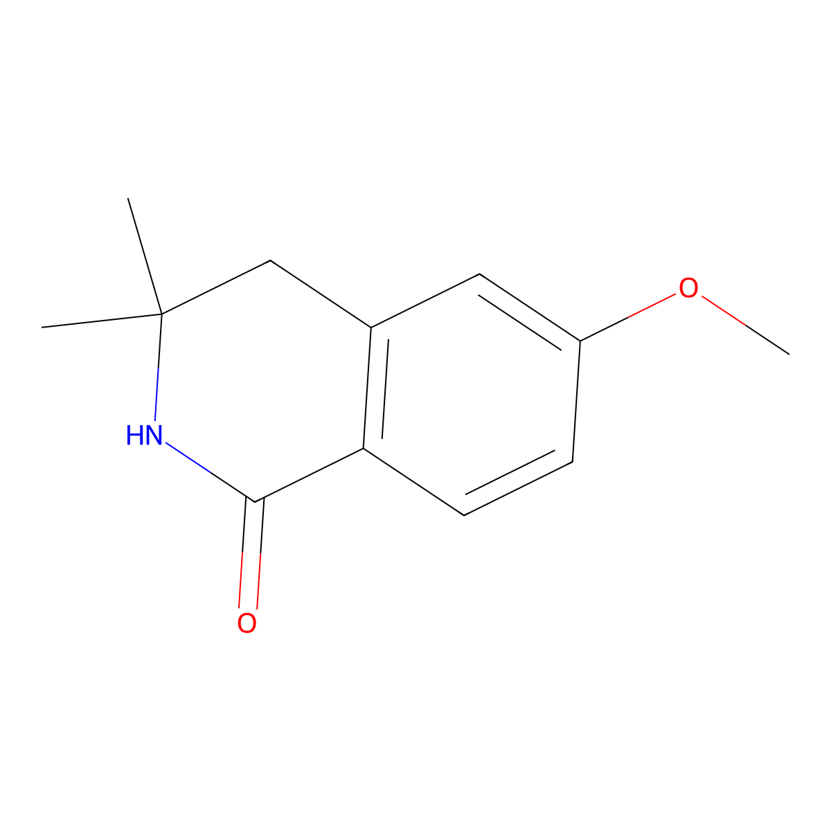 6-Methoxy-3,3-dimethyl-3,4-dihydroisoquinolin-1(2H)-one molecular structure, CAS 1267456-79-0