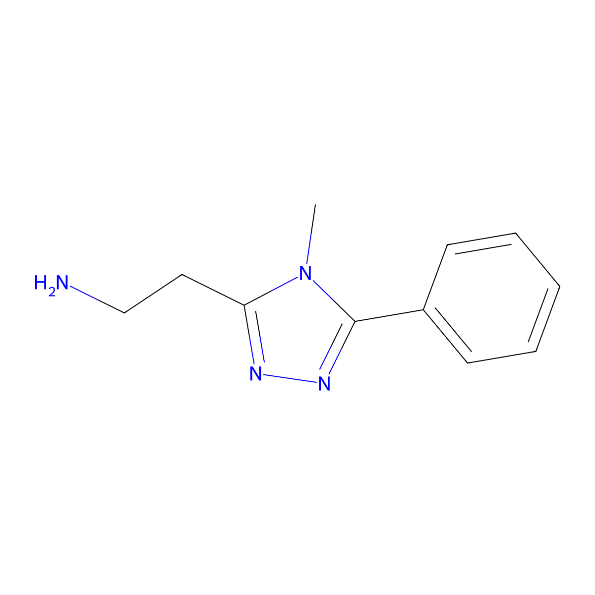 2-(4-methyl-5-phenyl-4H-1,2,4-triazol-3-yl)ethan-1-amine molecular structure, CAS 1267459-91-5