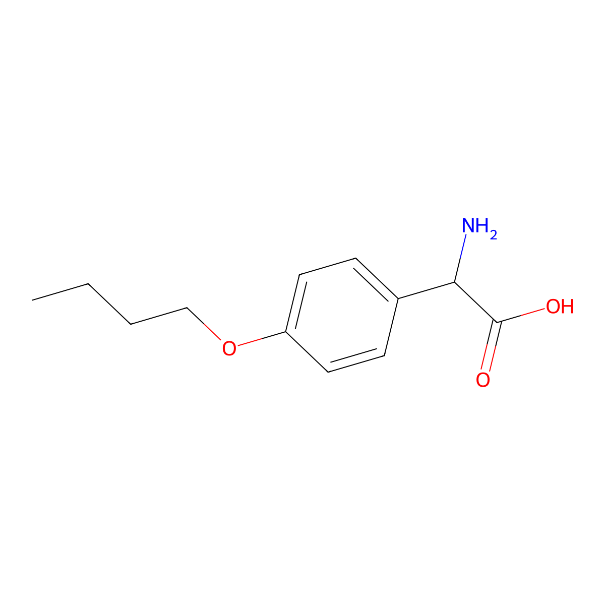 2-amino-2-(4-butoxyphenyl)acetic Acid molecular structure, CAS 126746-19-8