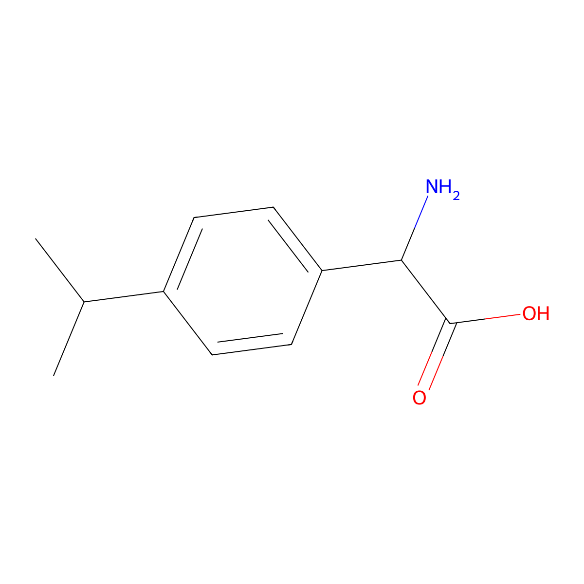2-Amino-2-(4-isopropylphenyl)acetic acid molecular structure, CAS 126746-20-1