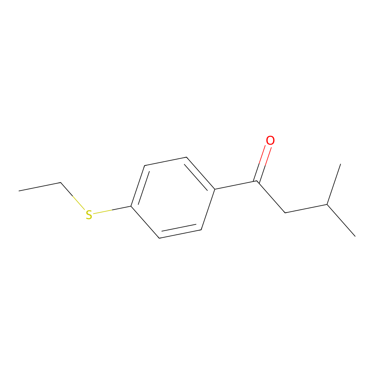 1-(4-Ethylsulfanylphenyl)-3-methylbutan-1-one molecular structure, CAS 1267461-85-7