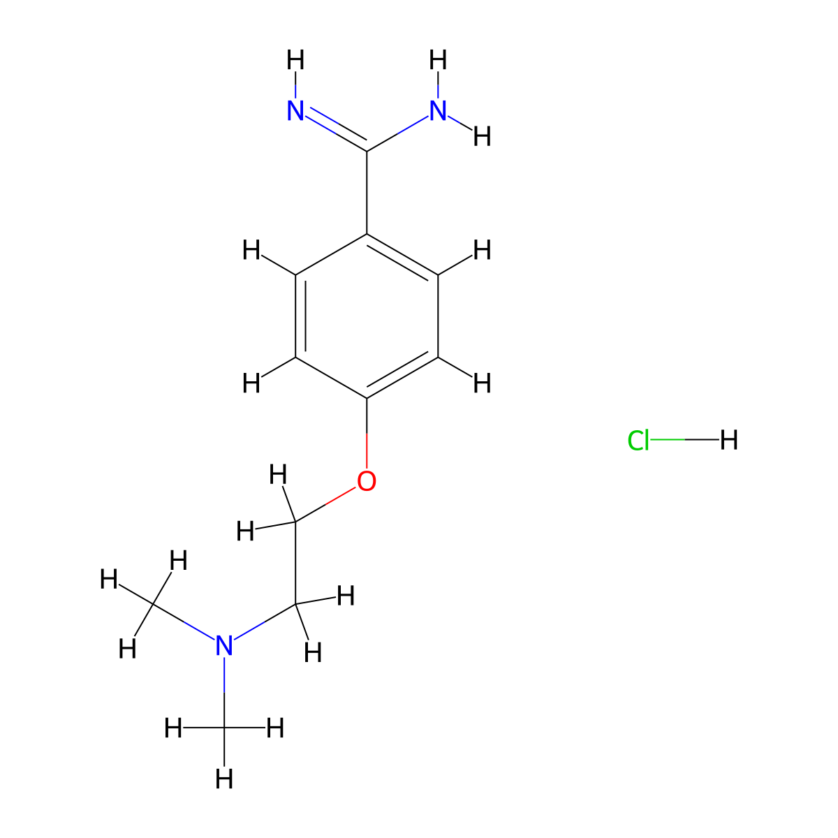 4-[2-(Dimethylamino)ethoxy]benzene-1-carboximidamide hydrochloride molecular structure, CAS 1267462-96-3