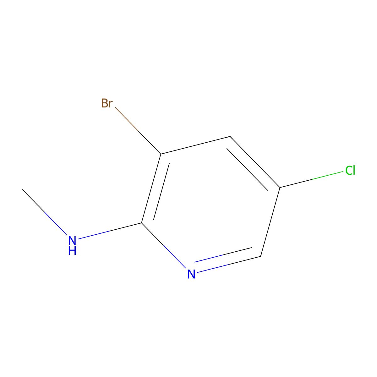 3-bromo-5-chloro-N-methylpyridin-2-amine molecular structure, CAS 1267467-45-7