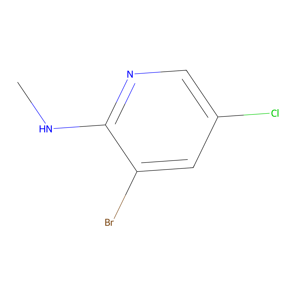 3-bromo-5-chloro-N-methylpyridin-2-amine molecular structure, CAS 1267467-45-7