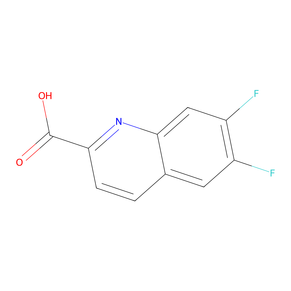 6,7-Difluoroquinoline-2-carboxylic acid molecular structure, CAS 1267467-98-0