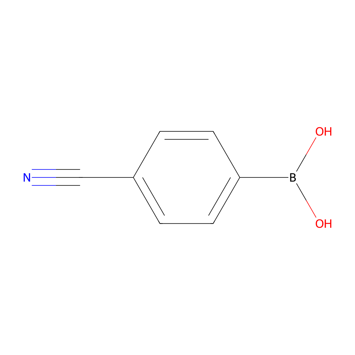 4-Cyanophenylboronic acid molecular structure, CAS 126747-14-6