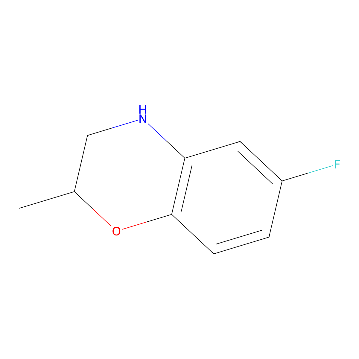 6-Fluoro-2-methyl-3,4-dihydro-2H-1,4-benzoxazine molecular structure, CAS 1267472-81-0