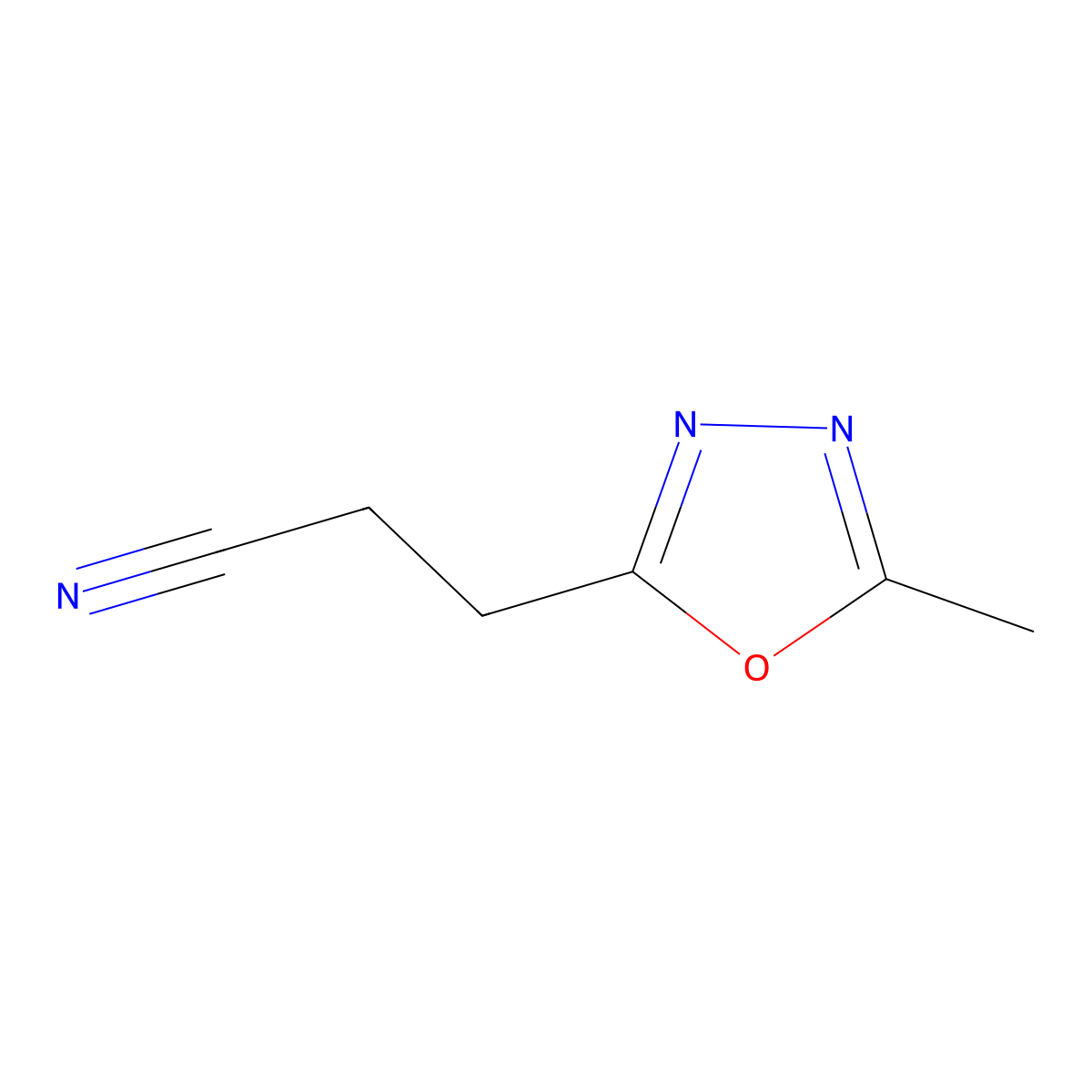 3-(5-Methyl-1,3,4-oxadiazol-2-YL)propanenitrile molecular structure, CAS 1267483-68-0