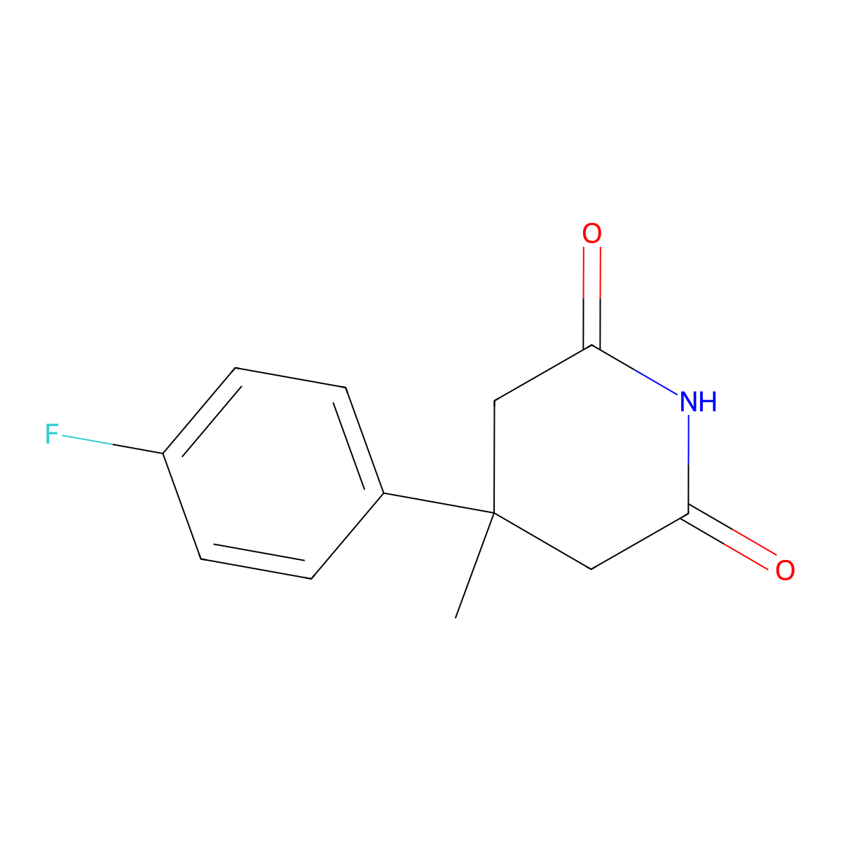 4-(4-Fluorophenyl)-4-methylpiperidine-2,6-dione molecular structure, CAS 1267494-95-0
