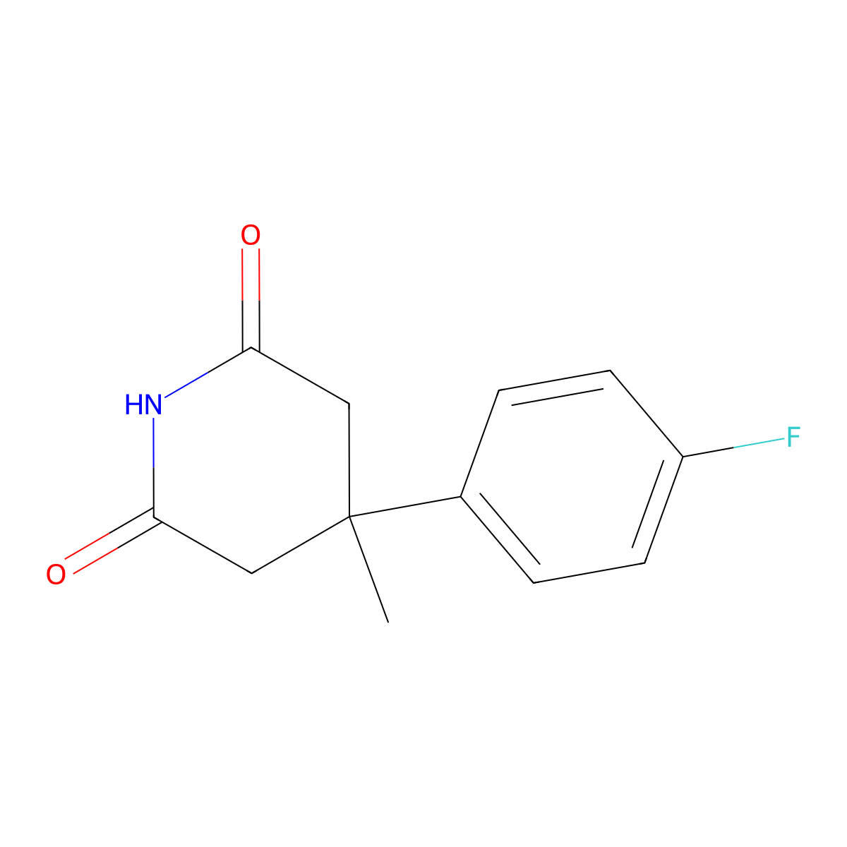 4-(4-Fluorophenyl)-4-methylpiperidine-2,6-dione molecular structure, CAS 1267494-95-0