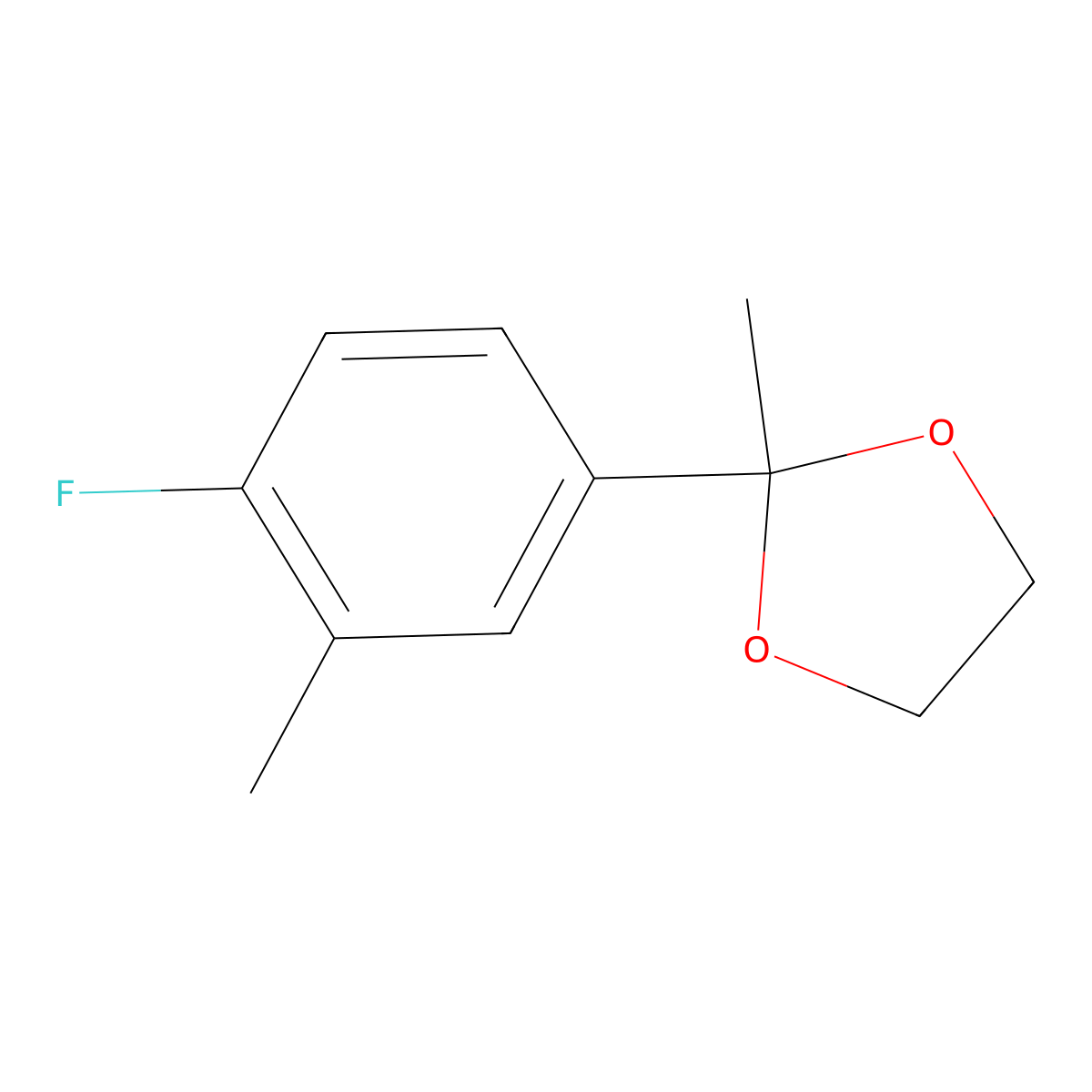 2-(4-Fluoro-3-methylphenyl)-2-methyl-1,3-dioxolane molecular structure, CAS 1267495-89-5