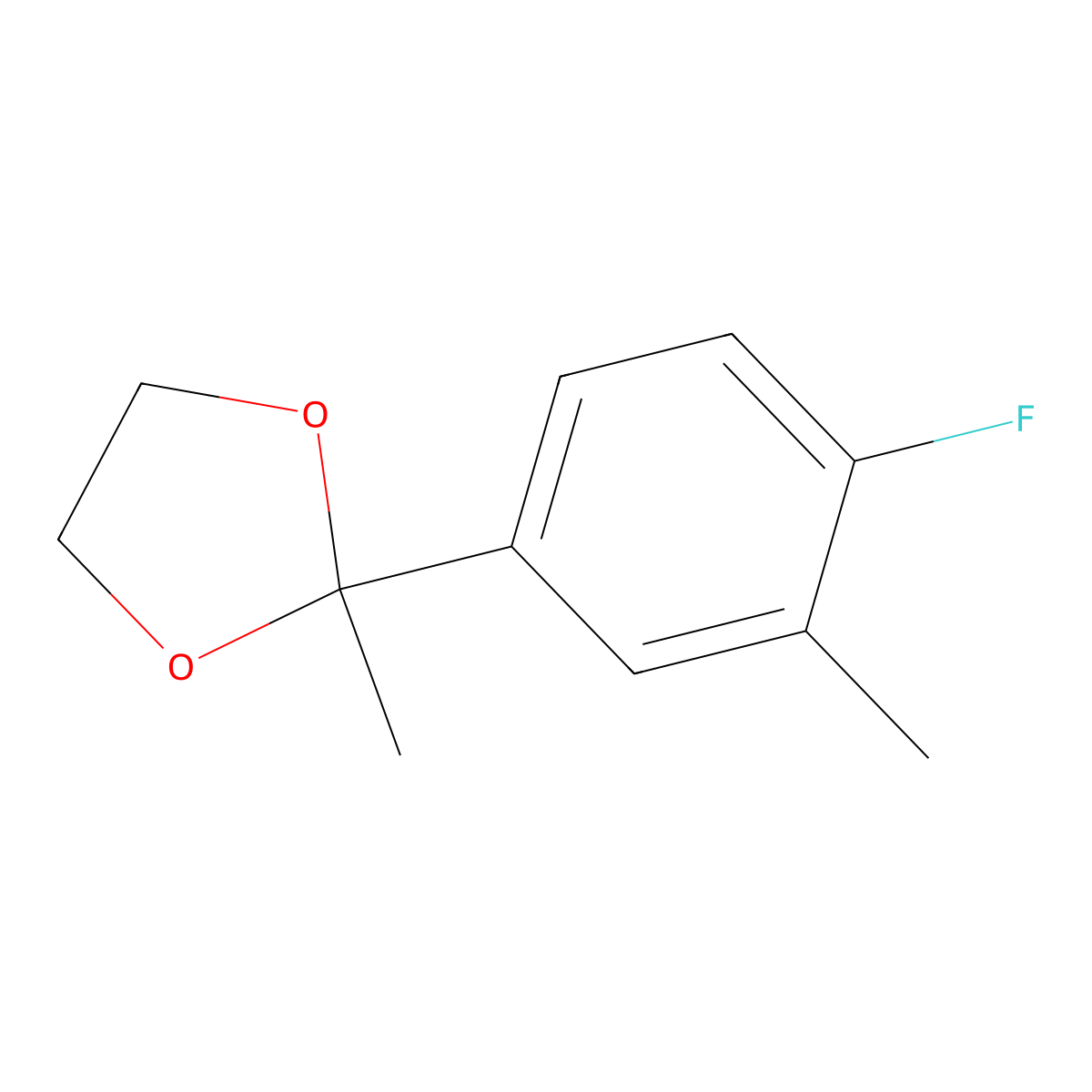 2-(4-Fluoro-3-methylphenyl)-2-methyl-1,3-dioxolane molecular structure, CAS 1267495-89-5