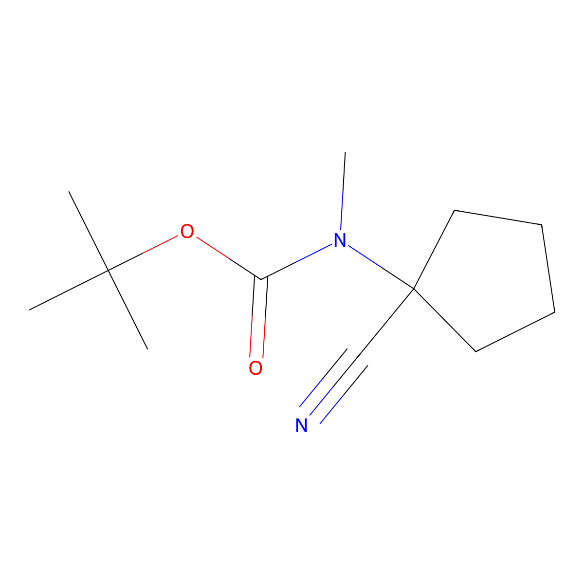tert-butyl N-(1-cyanocyclopentyl)-N-methylcarbamate molecular structure, CAS 1267496-27-4