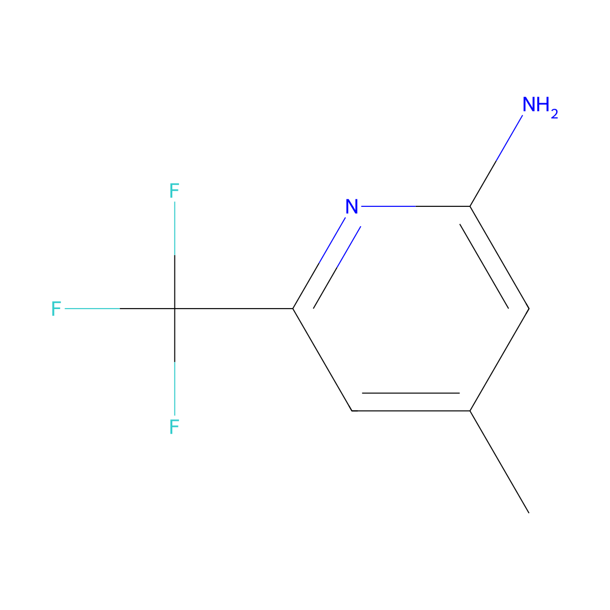 2-Pyridinamine, 4-methyl-6-(trifluoromethyl)- molecular structure, CAS 1267496-45-6