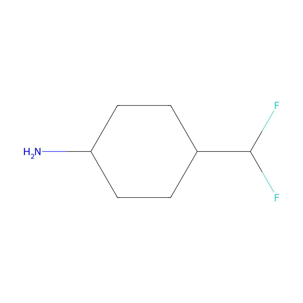 4-(Difluoromethyl)cyclohexan-1-amine molecular structure, CAS 1267497-05-1