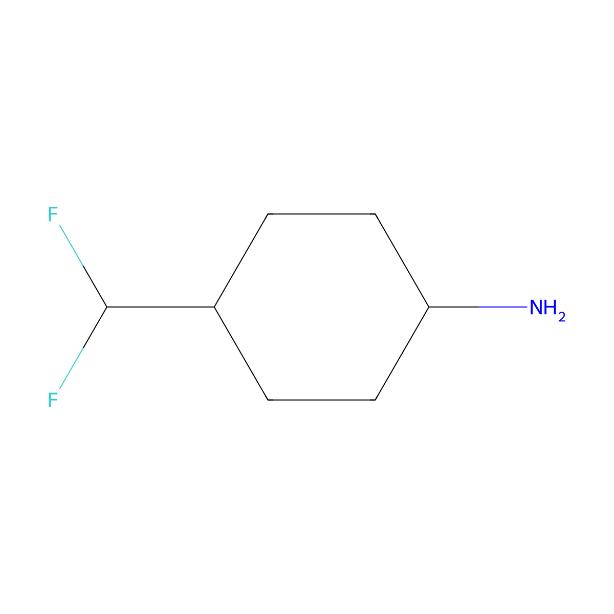 4-(Difluoromethyl)cyclohexan-1-amine molecular structure, CAS 1267497-05-1