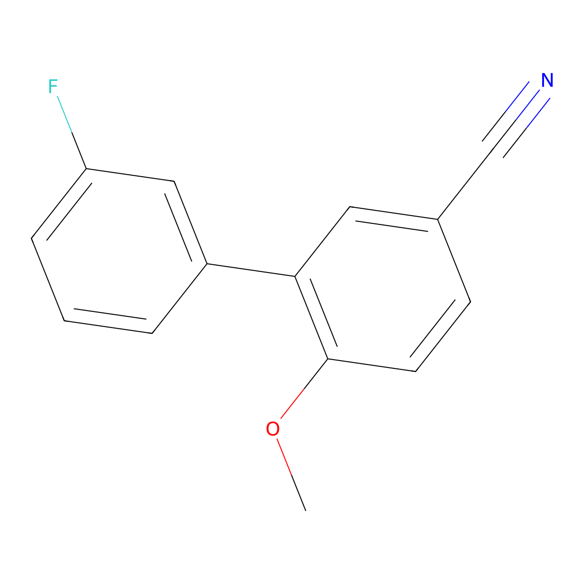 3'-Fluoro-6-methoxy-[1,1'-biphenyl]-3-carbonitrile molecular structure, CAS 1267497-58-4