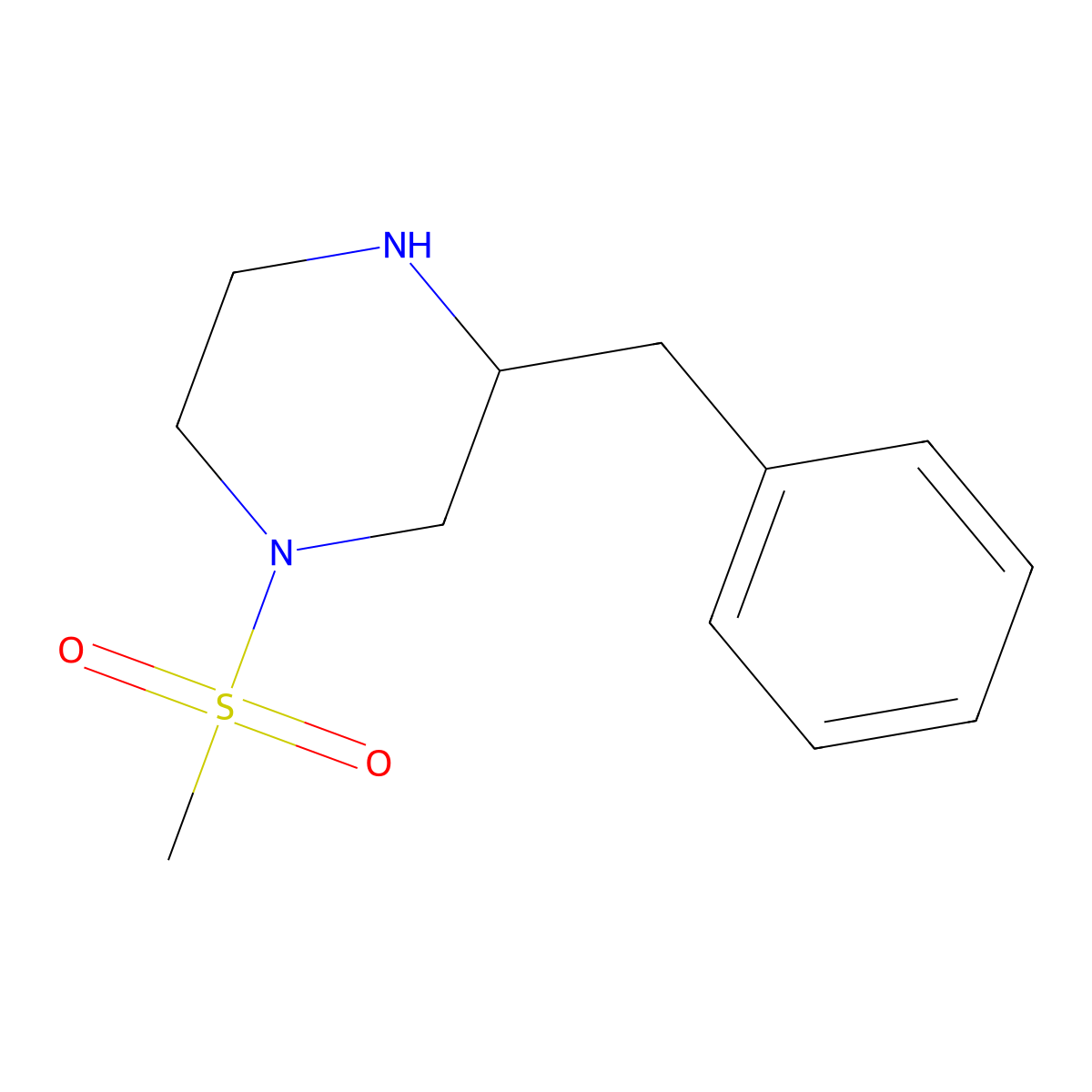 3-Benzyl-1-(methylsulfonyl)piperazine molecular structure, CAS 1267497-83-5