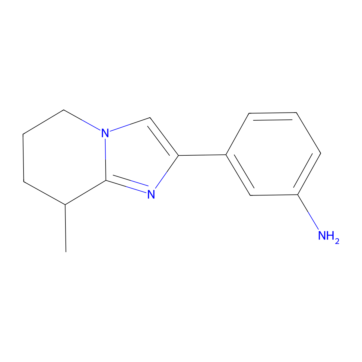 3-{8-methyl-5H,6H,7H,8H-imidazo[1,2-a]pyridin-2-yl}aniline molecular structure, CAS 1267498-29-2