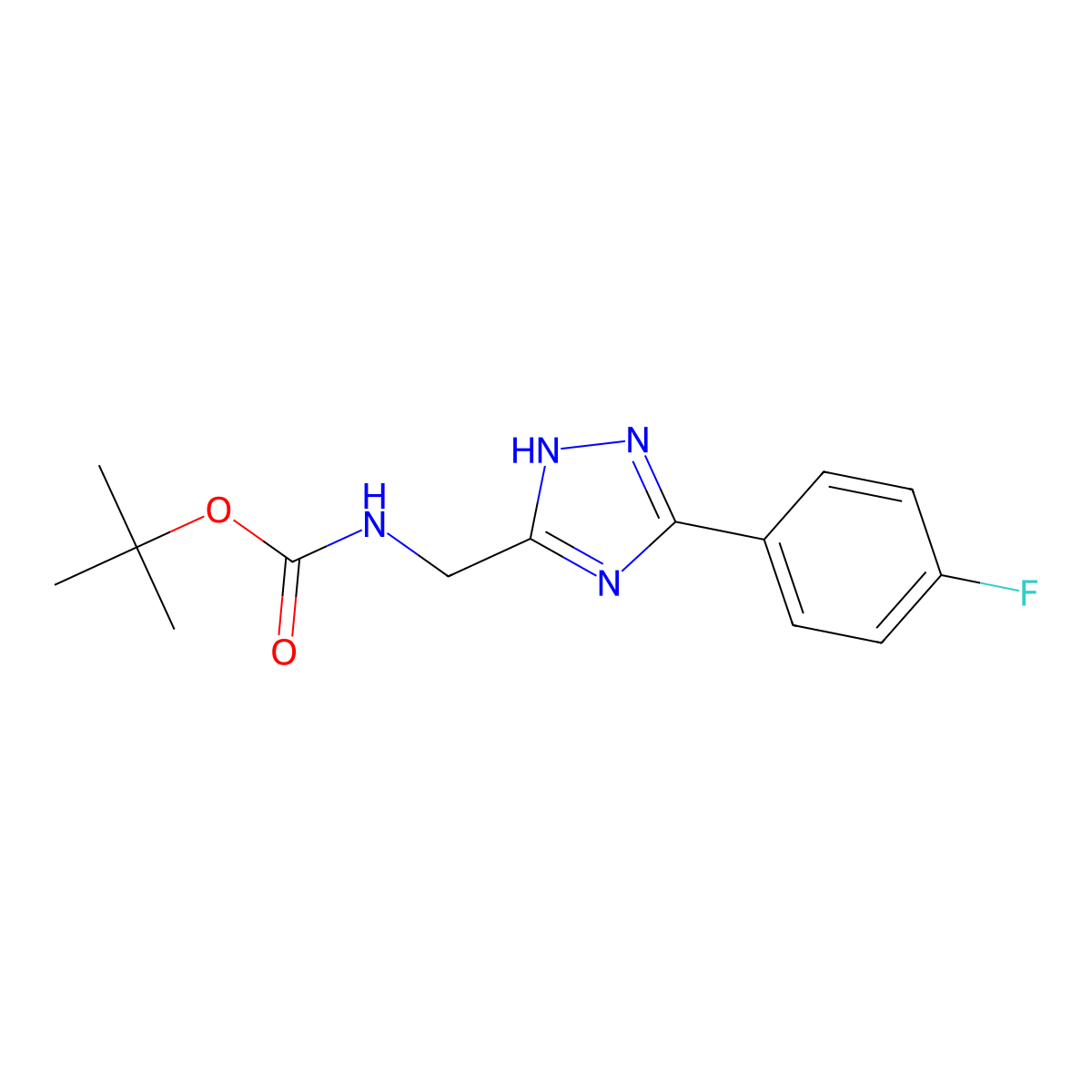 tert-butyl N-{[3-(4-fluorophenyl)-1H-1,2,4-triazol-5-yl]methyl}carbamate molecular structure, CAS 1267498-96-3