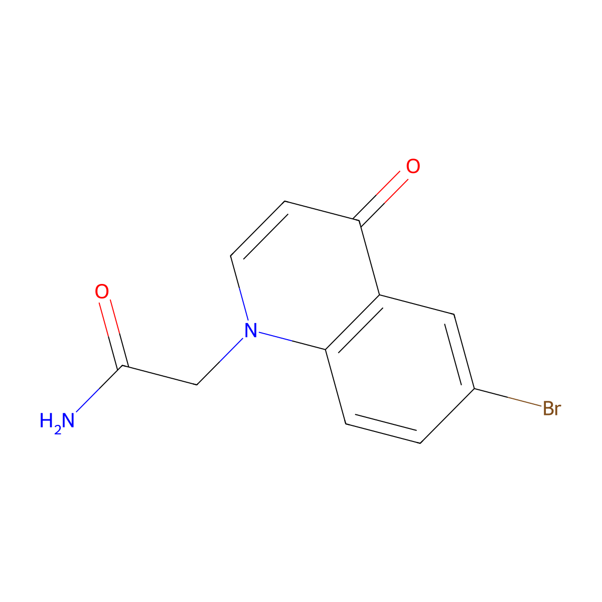 2-(6-Bromo-4-oxoquinolin-1(4H)-yl)acetamide molecular structure, CAS 1267498-97-4