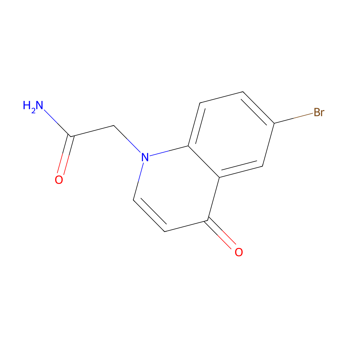 2-(6-Bromo-4-oxoquinolin-1(4H)-yl)acetamide molecular structure, CAS 1267498-97-4